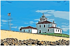 Watch Hill Lighthouse in Rhode Island - Digital Painting